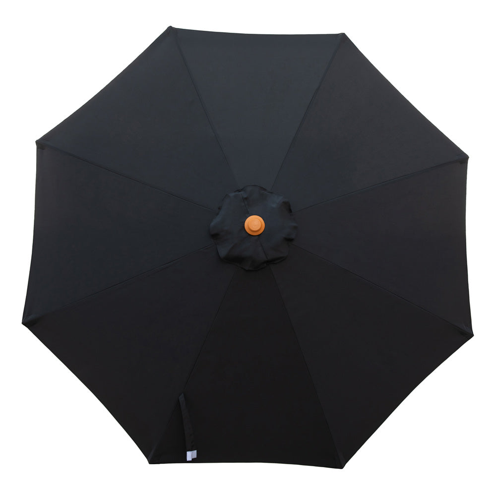 Black - 3m octagonal "timber-look" aluminium umbrella with cover - Billy Fresh