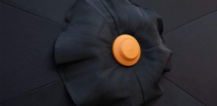 Black 3m Aluminium Umbrella with Cover - Timber-Look Frame