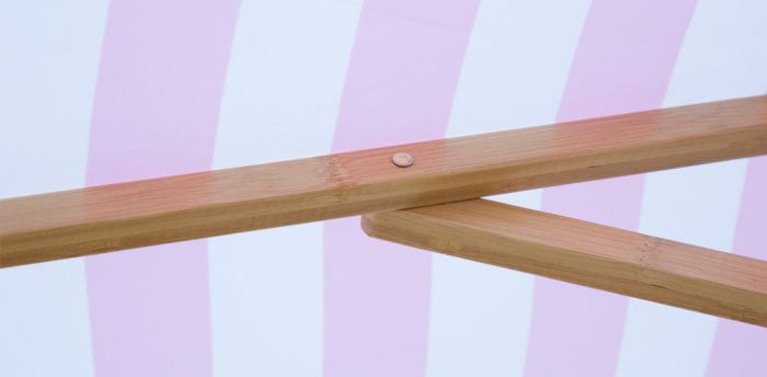 Flamingo 3m Bamboo Umbrella with Cover - Pink & White Stripe