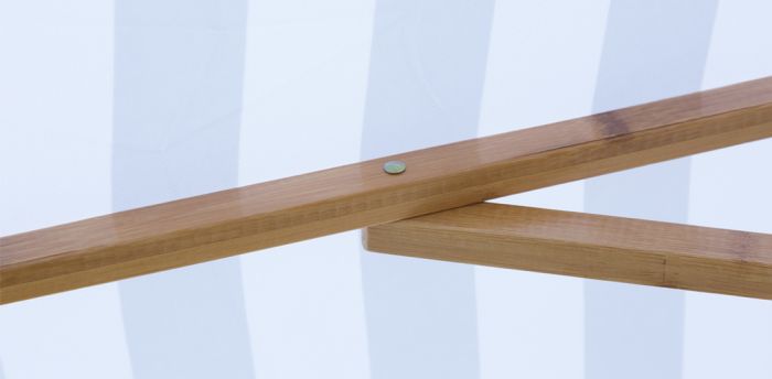 Peninsula 2m Bamboo Umbrella with Cover - Grey & White Stripe