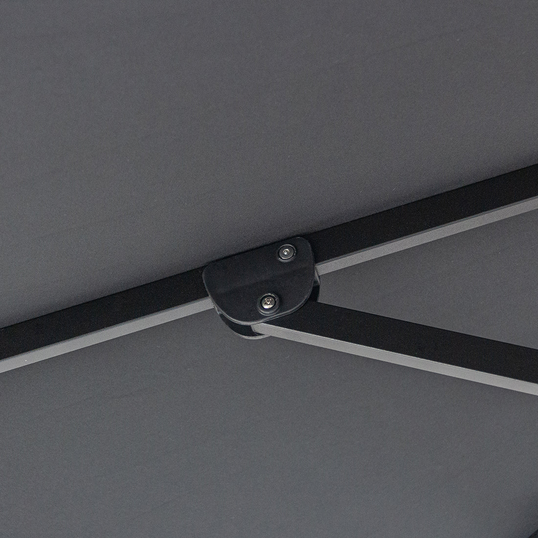 Midnight 3m Aluminium Umbrella with Scallop Edge and Cover - Black with White Trim