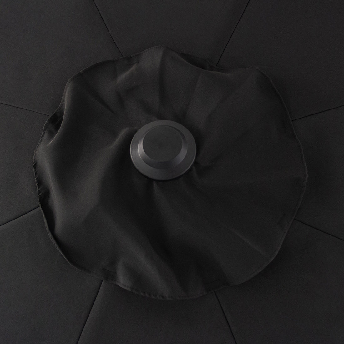 Midnight 3m Aluminium Umbrella with Scallop Edge and Cover - Black with White Trim