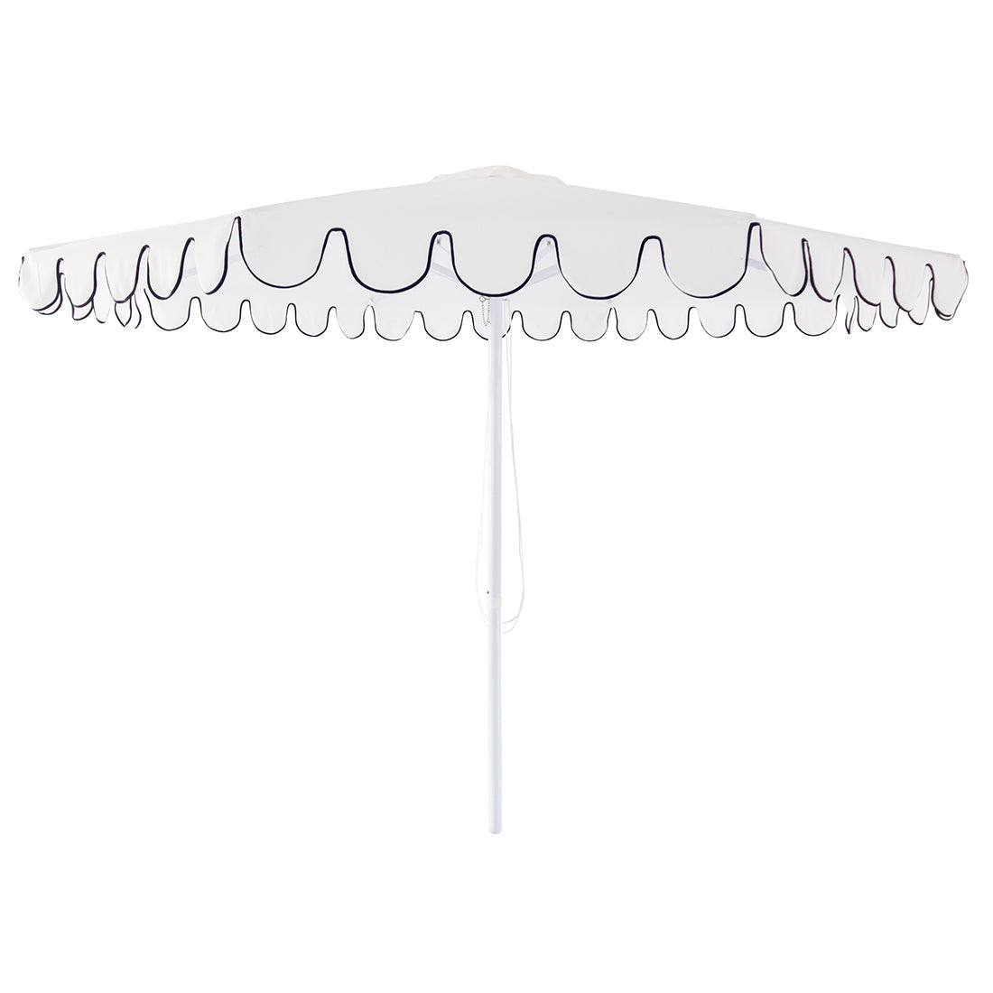 Palermo - 3m octagonal aluminium umbrella with flap and cover - White with black trim - Billy Fresh