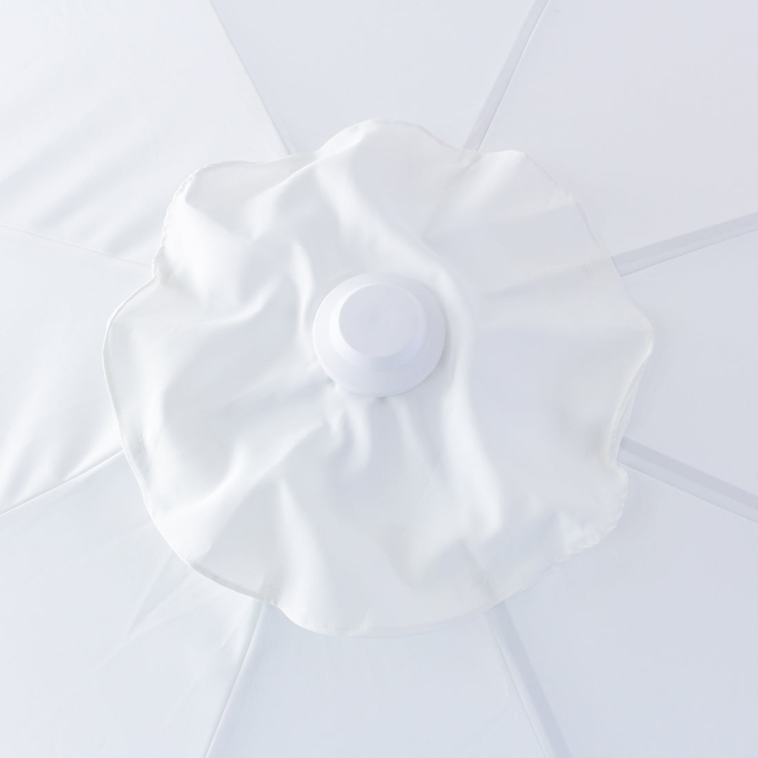 Palermo 3m Aluminium Umbrella with Scallop Edge and Cover - White with Black Trim