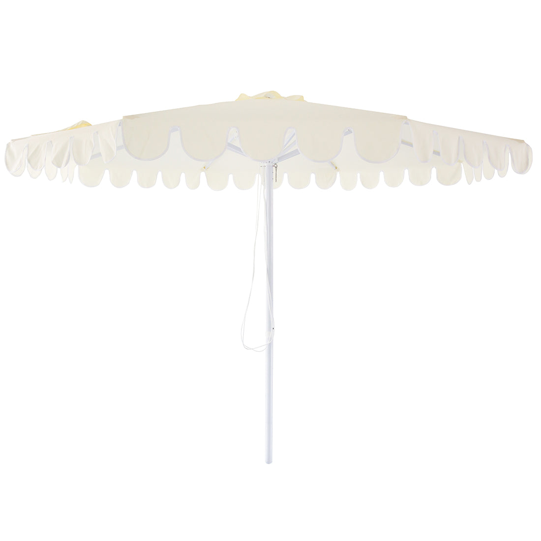 Whitehaven - 3m octagonal aluminium umbrella with flap and cover - Cream with white trim - Billy Fresh