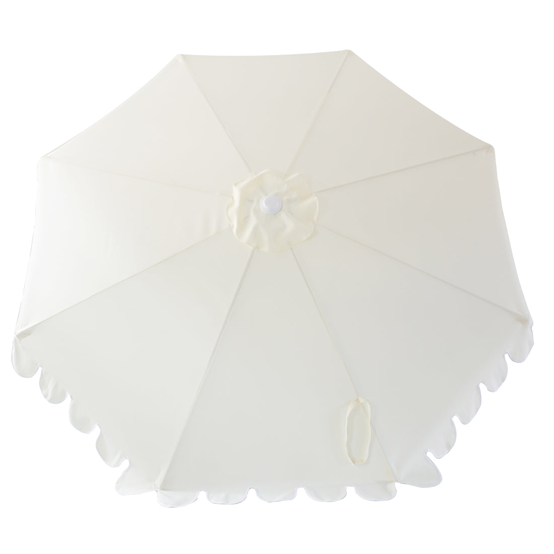 Whitehaven 3m Aluminium Umbrella with Scallop Edge and Cover - Cream with White Trim