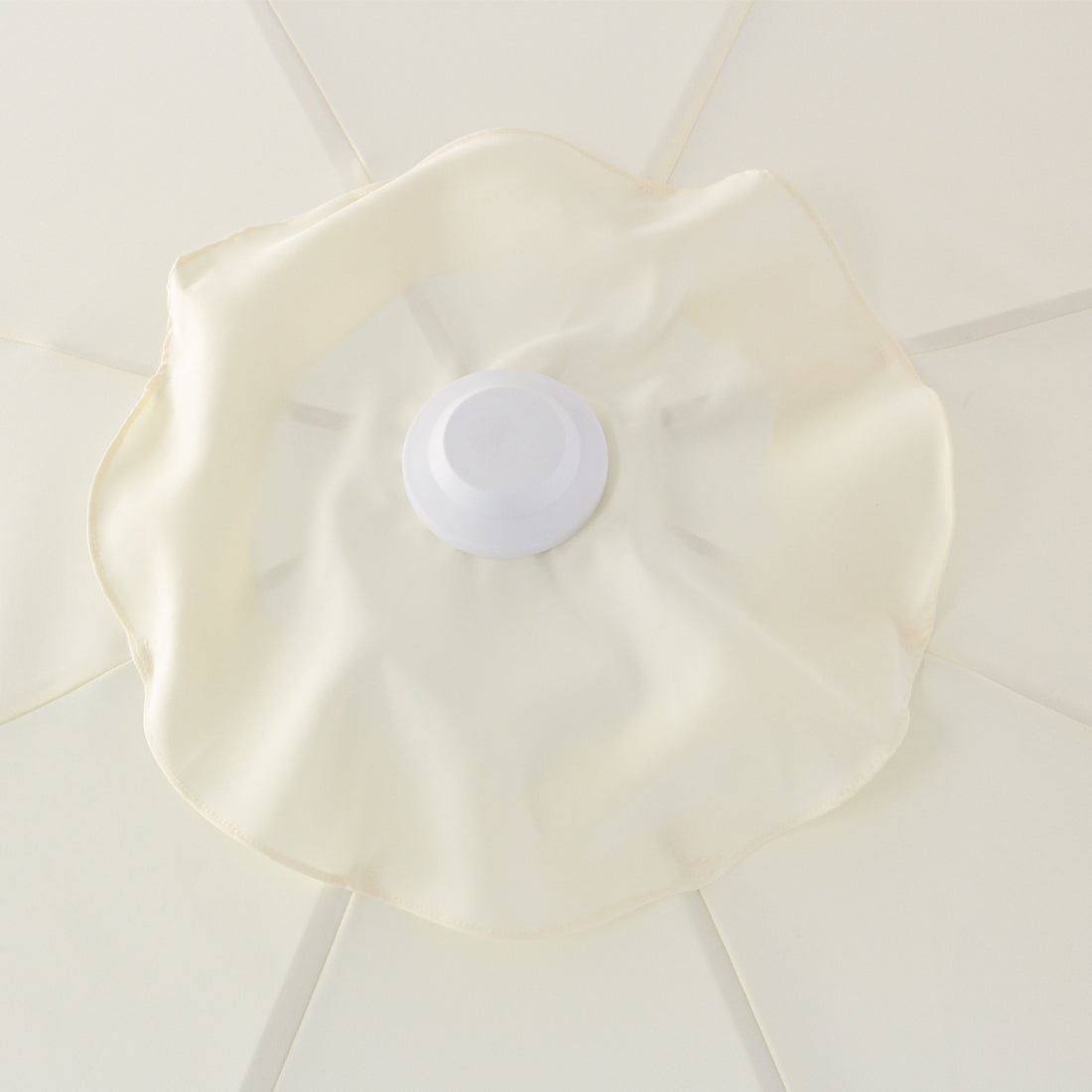 Whitehaven 3m Aluminium Umbrella with Scallop Edge and Cover - Cream with White Trim