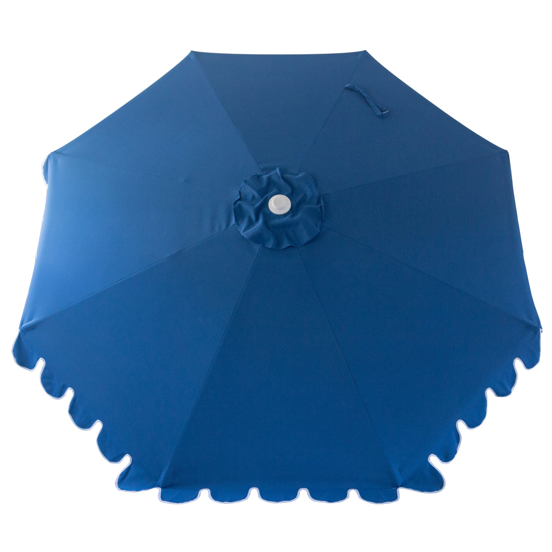 Nautical 3m Aluminium Umbrella with Scallop Edge and Cover - Blue with White Trim