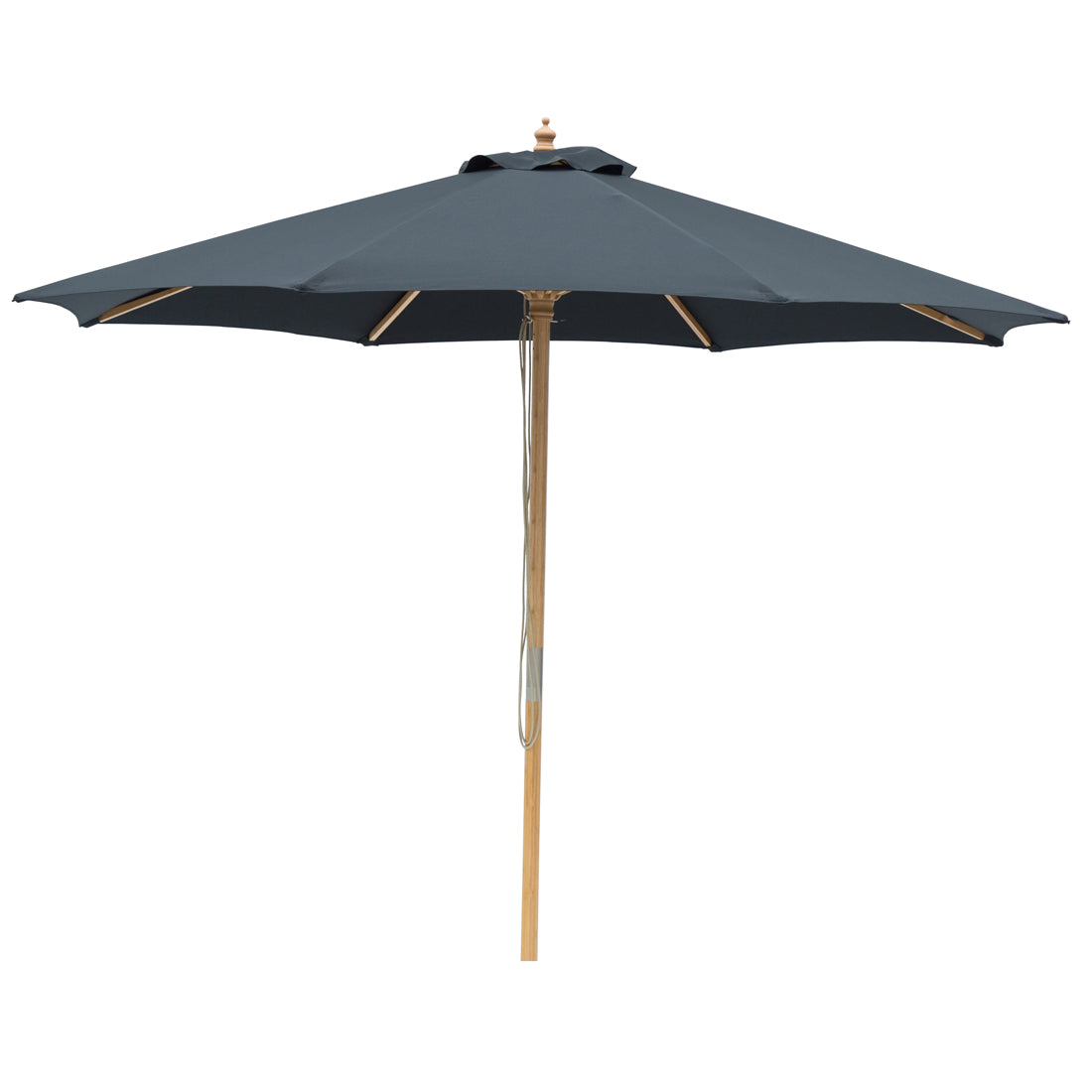 Black 3m Bamboo Umbrella with Cover