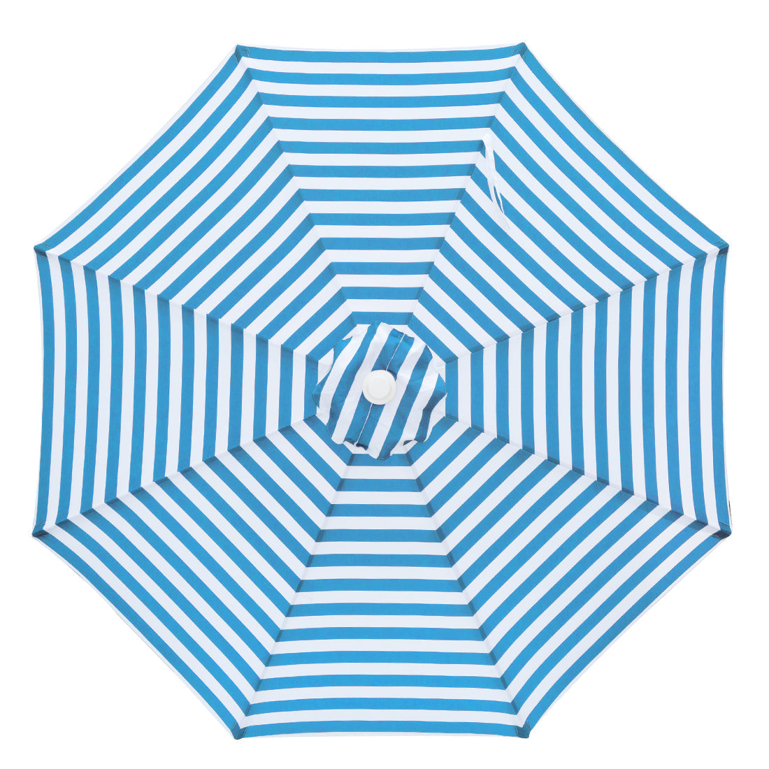 Horizon - 3m diametre Blue and white stripe aluminium umbrella with cover - Billy Fresh