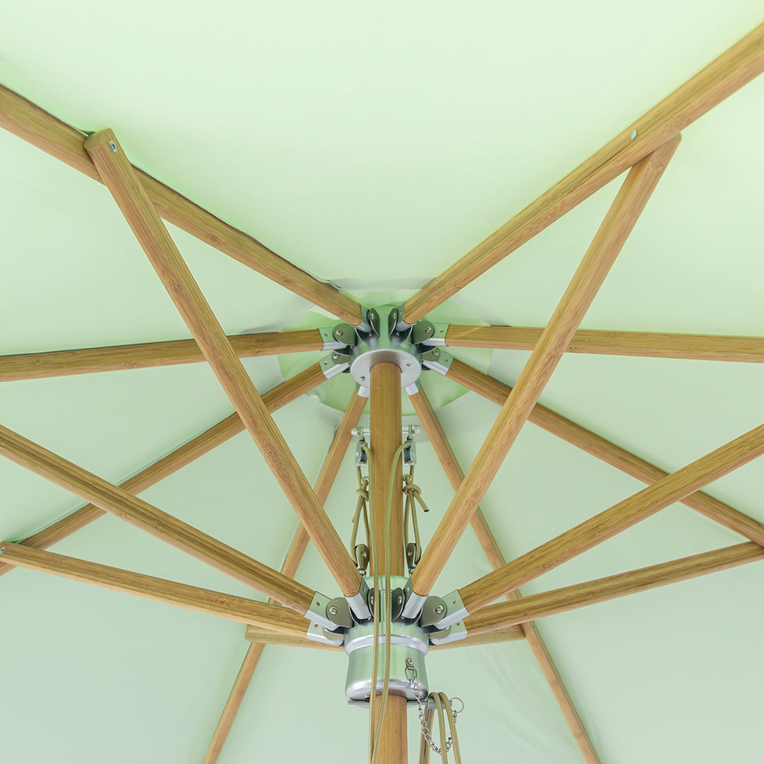3m Deluxe Bamboo Umbrella with Cover - Sage