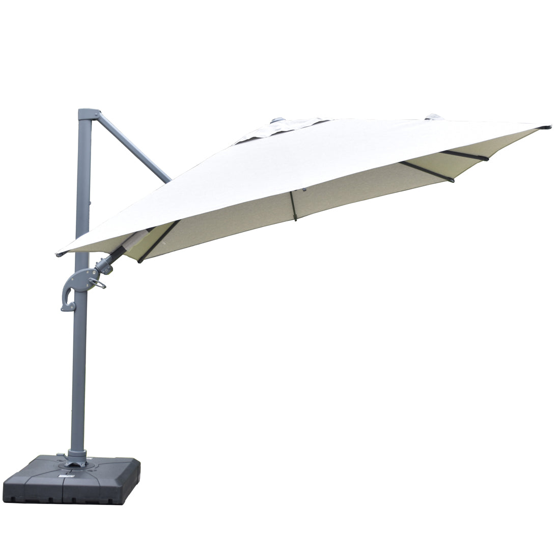 Amalfi 3x3m Cantilever Umbrella - Light Grey (Includes Water Base & Cover)