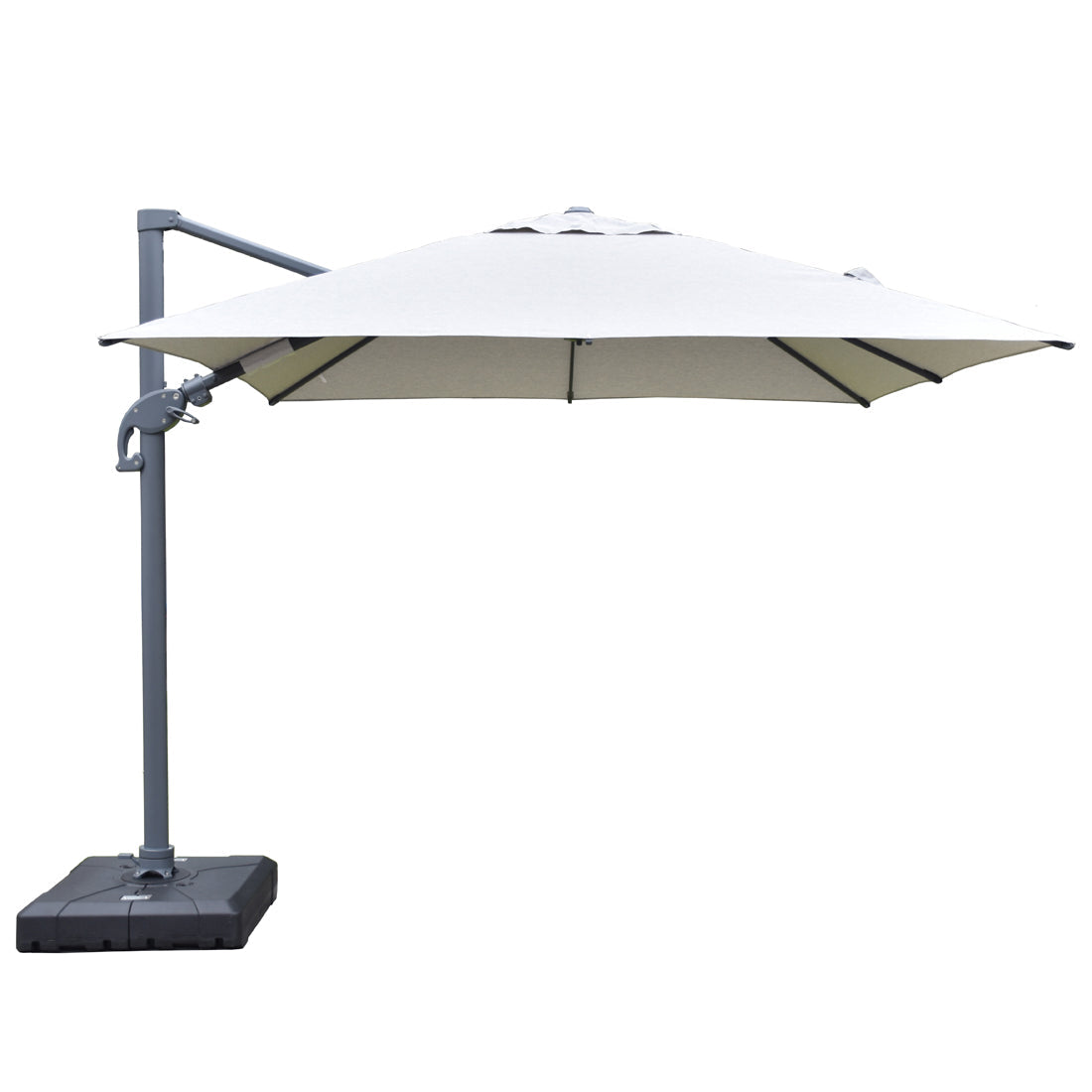 Amalfi 3x3m Cantilever Umbrella - Light Grey (Includes Water Base & Cover)