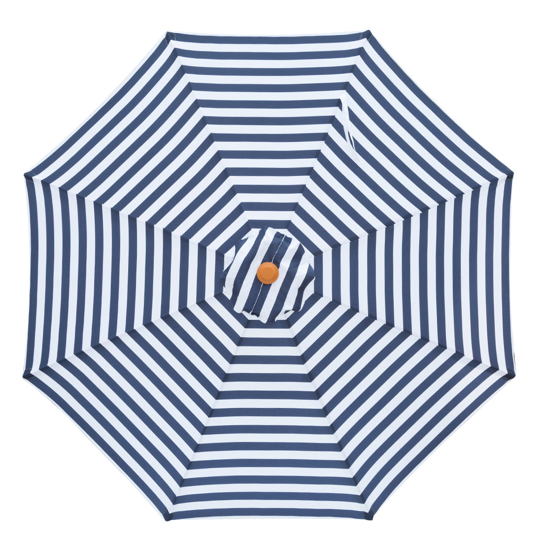Bahamas - 3m octagonal navy and white stripe "timber-look" aluminium umbrella with cover - Billy Fresh