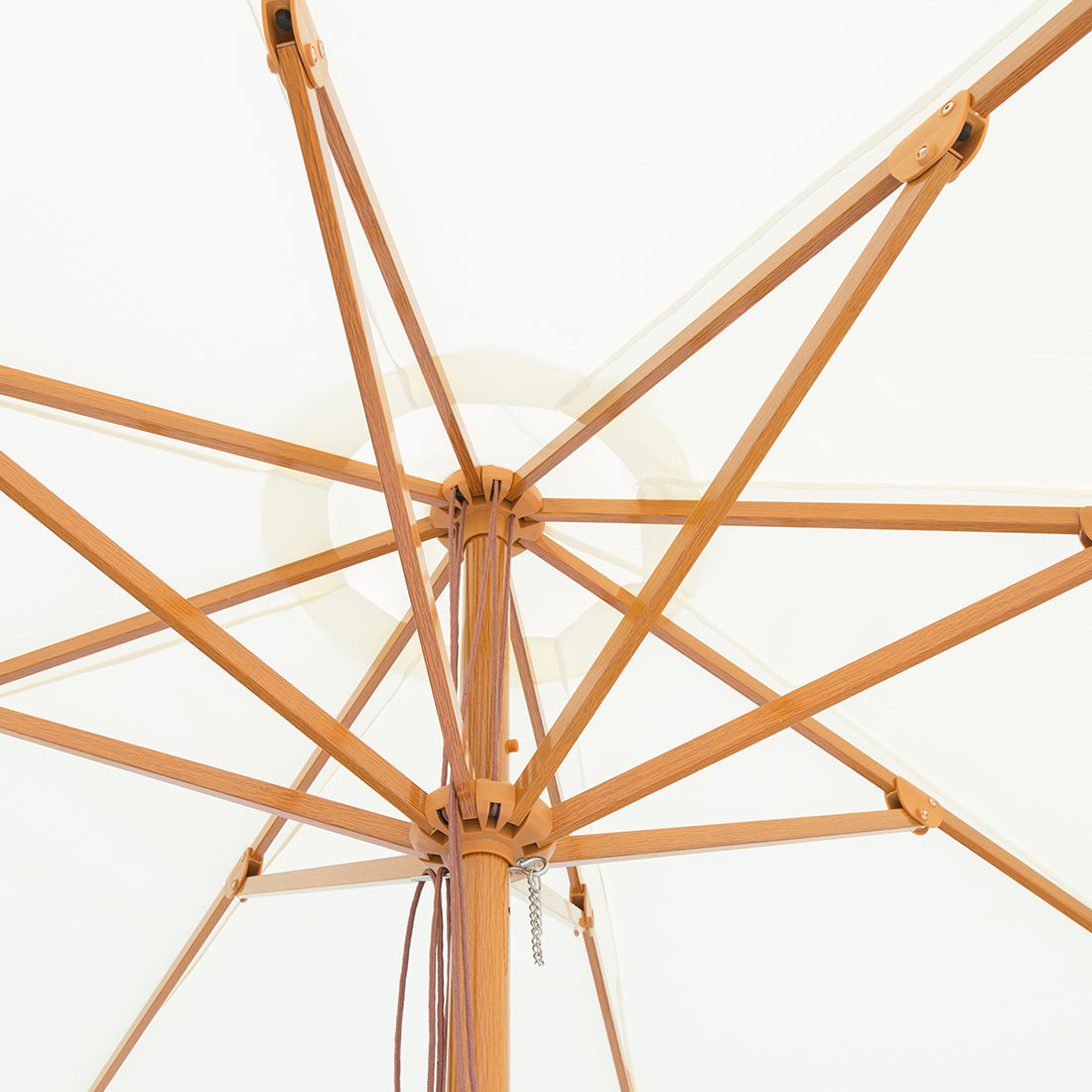 Cream 3m Bamboo Umbrella with Cover