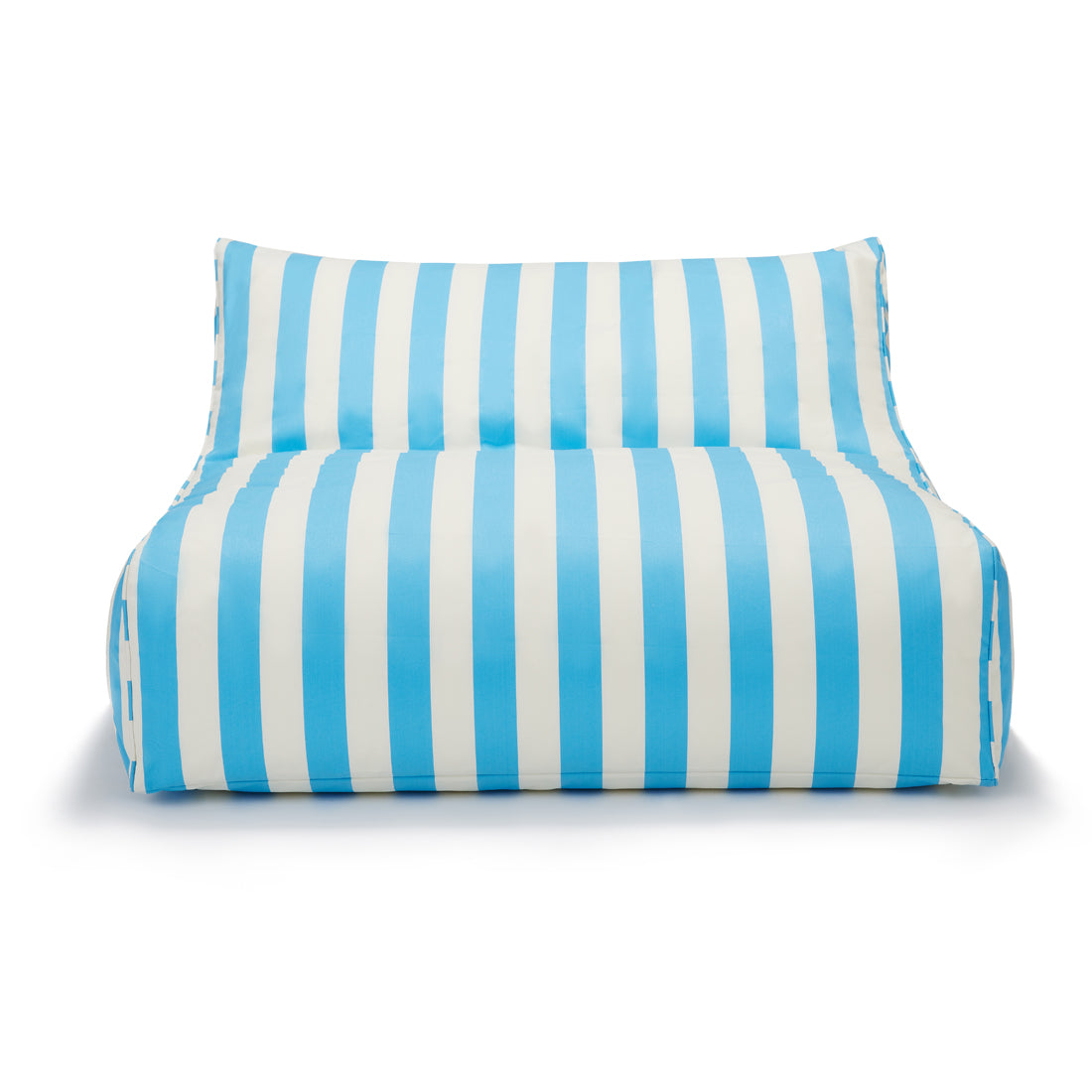 Hang Out Double Outdoor Beanbag Light Blue and White Stripe
