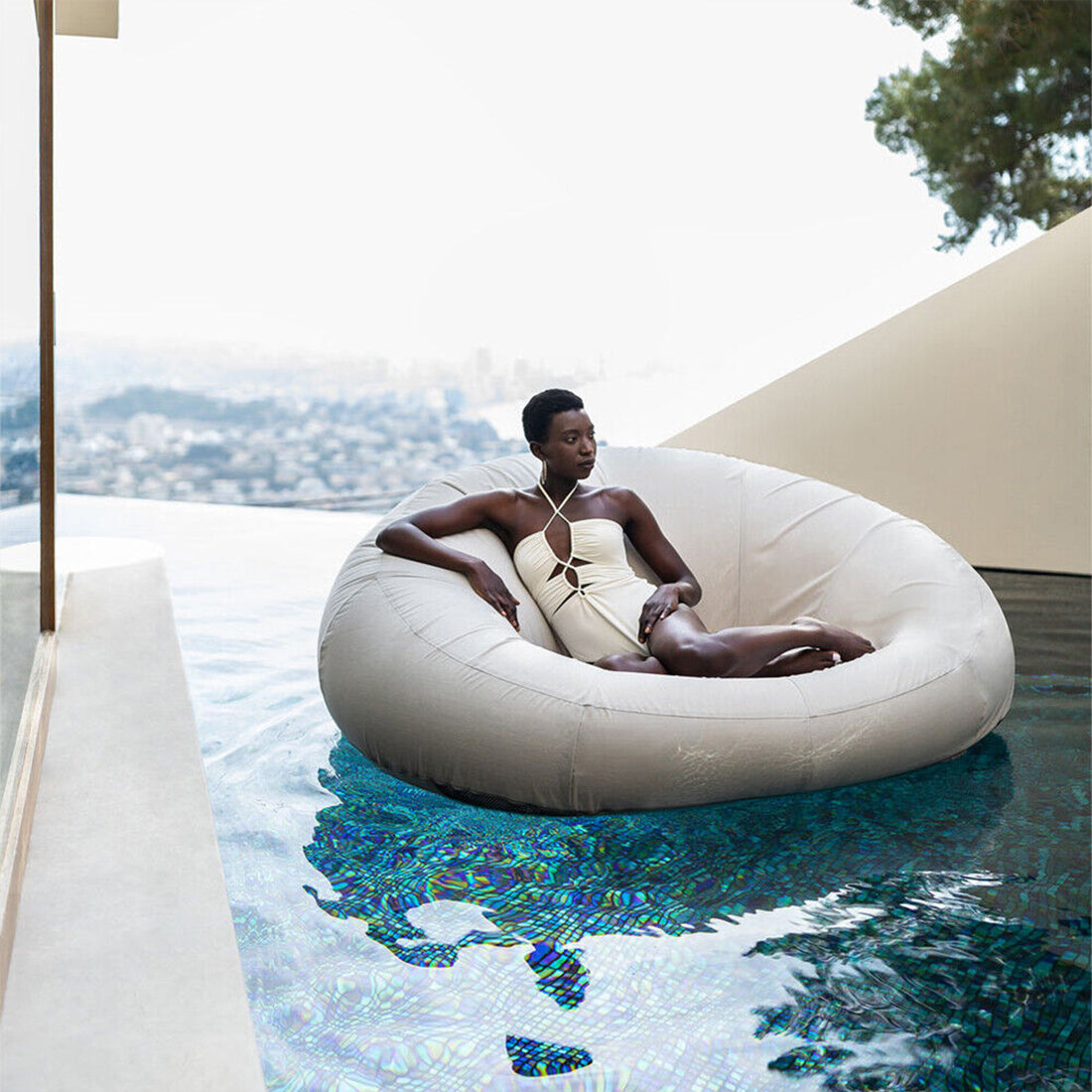 Inflatable Round Day Bed - Beige - Billy Fresh