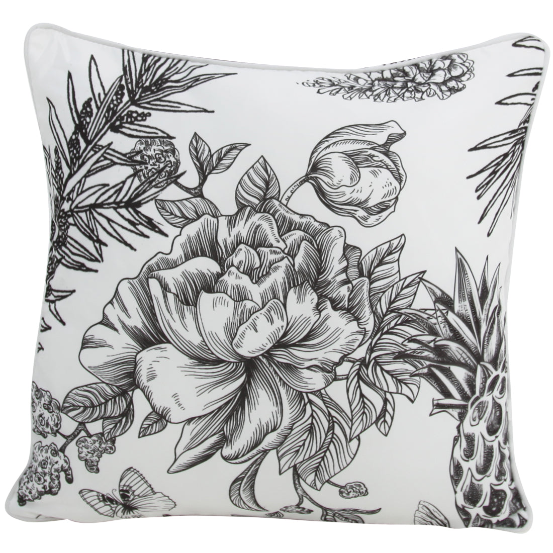 Tropical black outdoor cushion