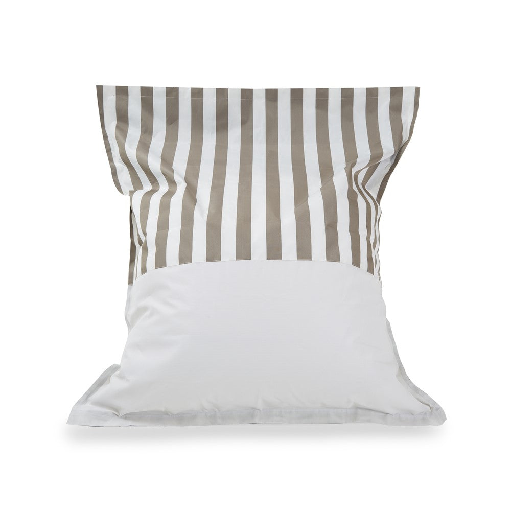 Lazy Days Floating Outdoor Beanbag - Taupe & White Stripe
