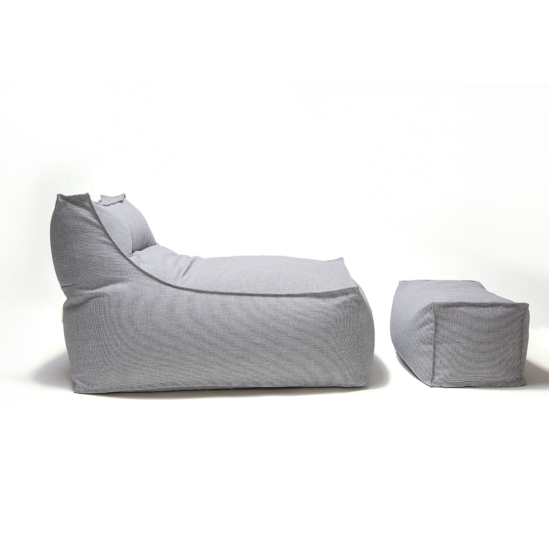 Superior Outdoor Beanbag Lounger & Ottoman - Light Grey
