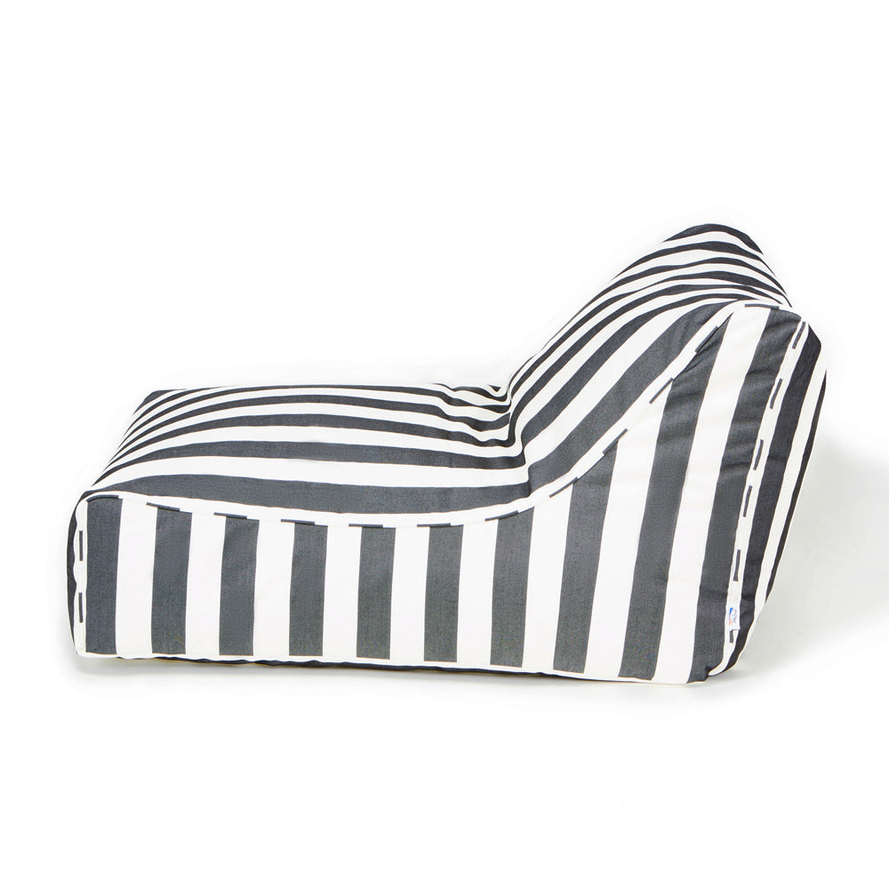 Chill Out Outdoor Beanbag - Charcoal & White Stripe