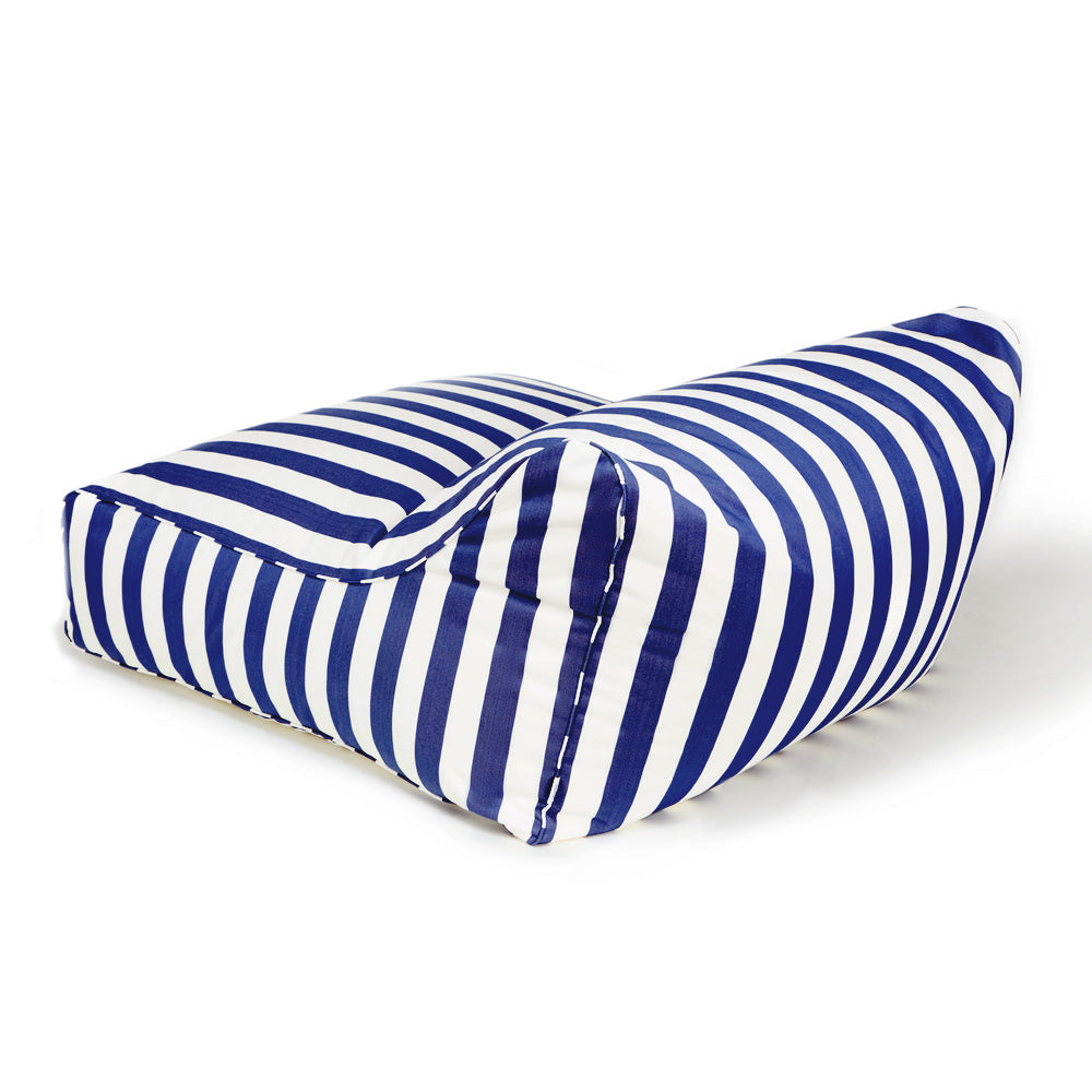 Hang Out Double Outdoor Beanbag - Blue & White Stripe