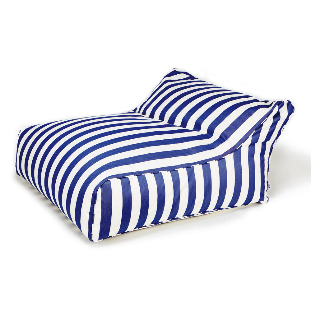 Hang Out Double Outdoor Beanbag - Blue & White Stripe