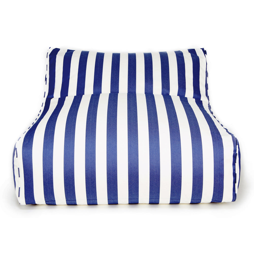 Hang Out Double Outdoor Beanbag - Blue & White Stripe