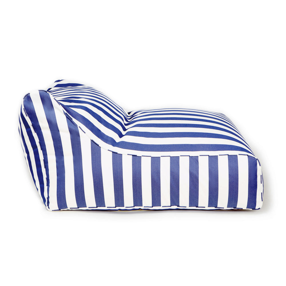 Hang Out Double Outdoor Beanbag - Blue & White Stripe