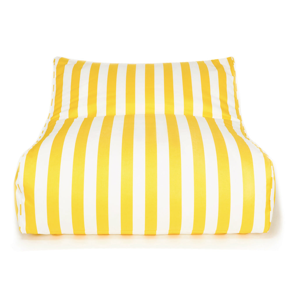 Hang Out Double Beanbag - Yellow & White Stripe