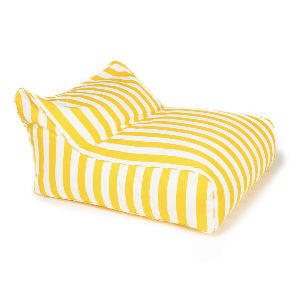 Hang Out Double Outdoor Beanbag Yellow and White Stripe