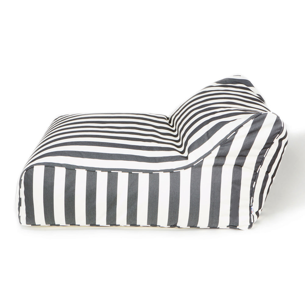 Hang Out Double Outdoor Beanbag Charcoal and White Stripe - Billy Fresh