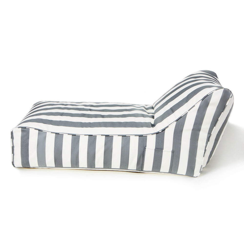 Laid Back Outdoor Beanbag grey and white stripe - Billy Fresh