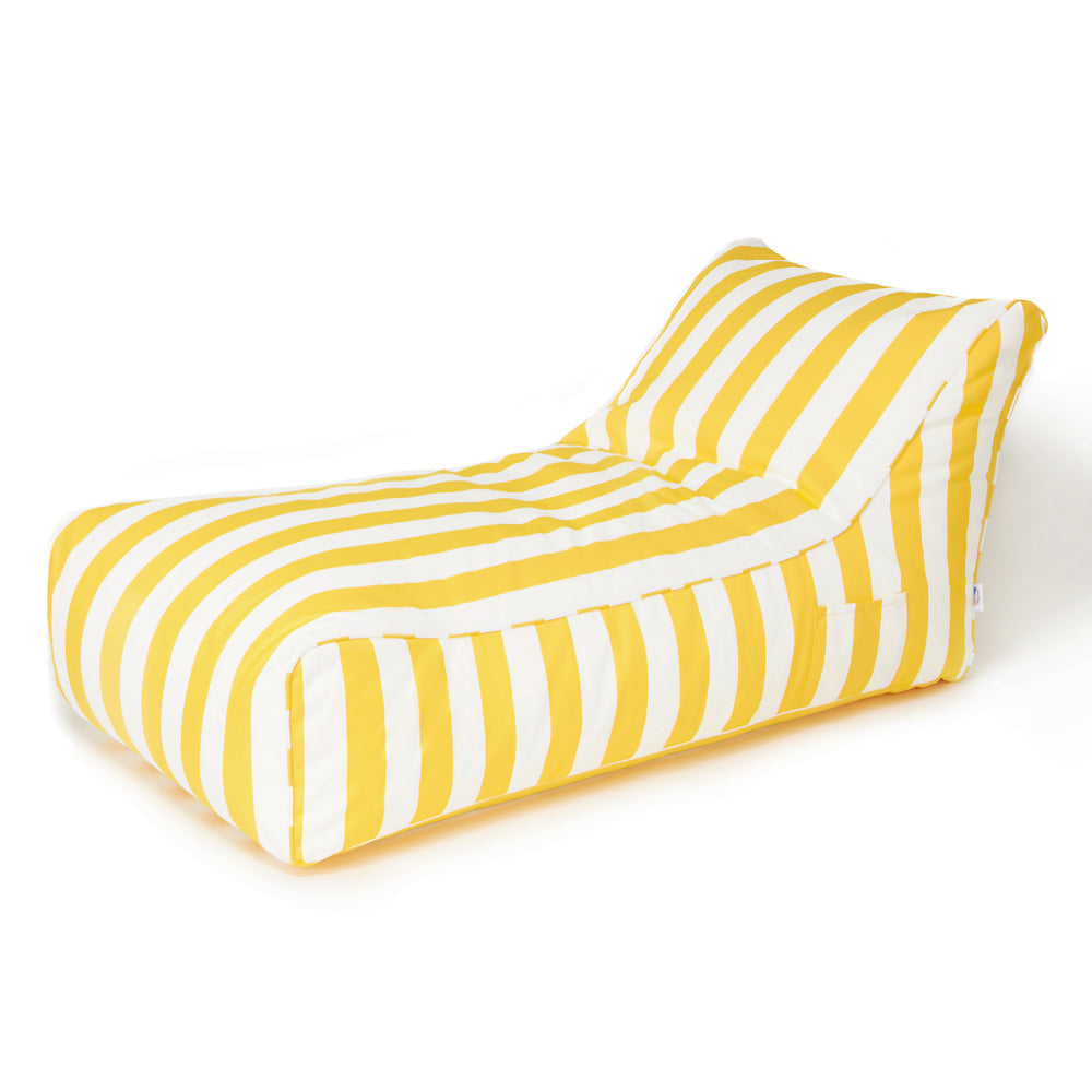 Laid back Outdoor Beanbag - Yellow & White Stripe