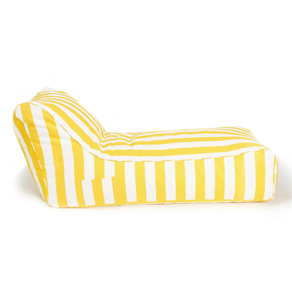 Laid back Outdoor Beanbag - Yellow & White Stripe