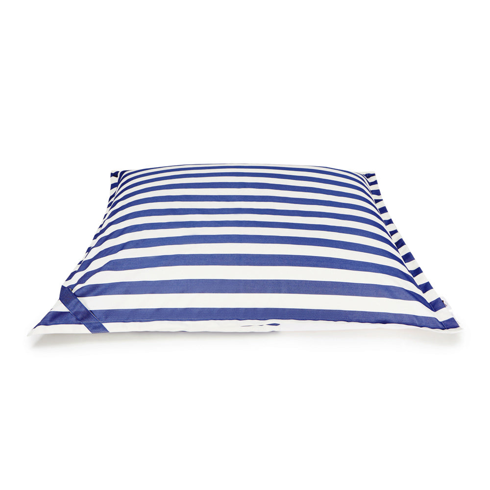 Lazy Days Floating Outdoor Beanbag - Blue & White Stripe (Olefin fabric)