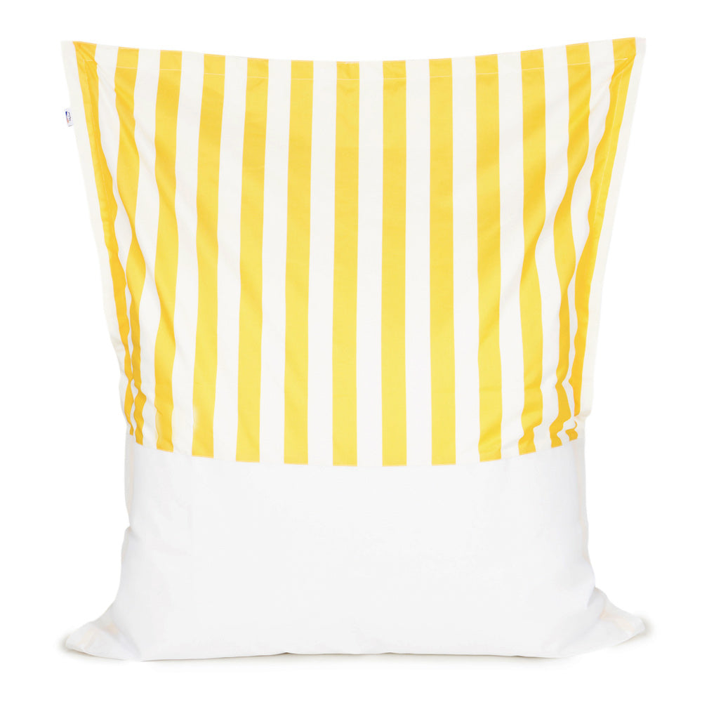 Lazy Days Floating Outdoor Beanbag - Yellow & White Stripe (olefin fabric)