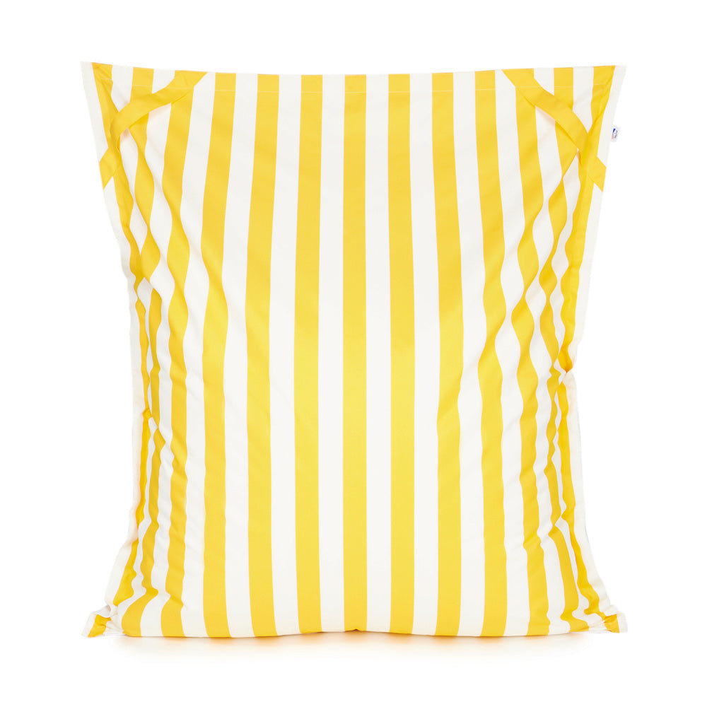Lazy Days Floating Outdoor Beanbag - Yellow & White Stripe (olefin fabric)
