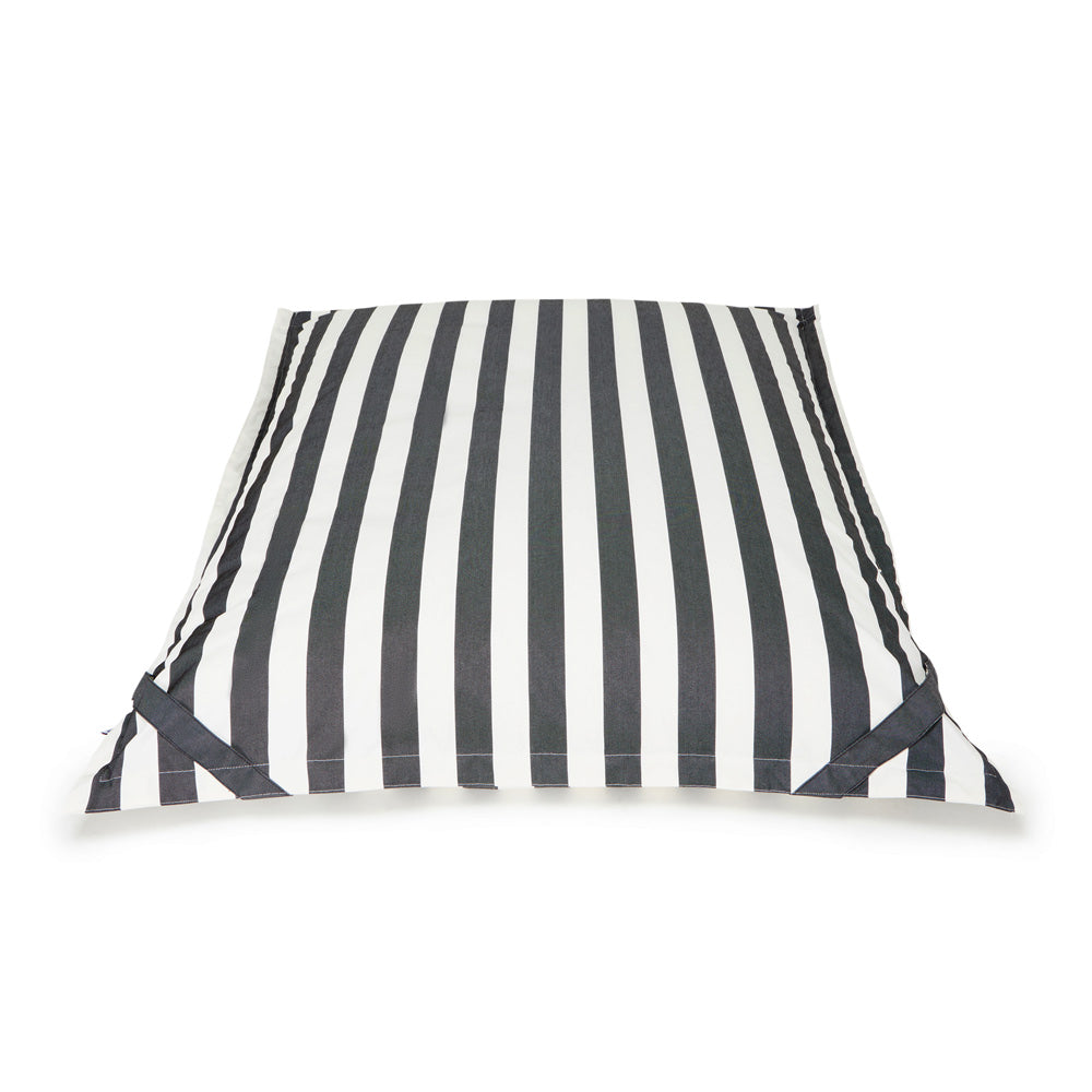 Lazy Days Floating Outdoor Beanbag Charcoal and White Stripe - Billy Fresh