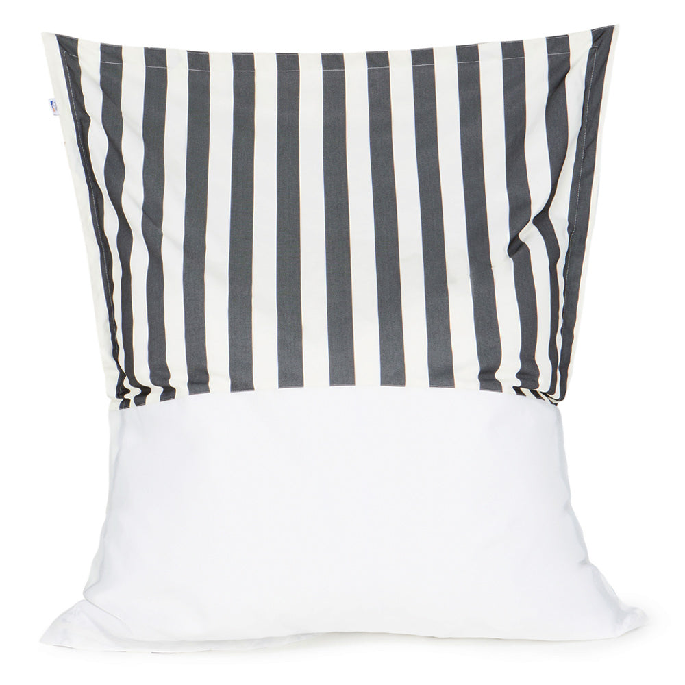 Lazy Days Floating Outdoor Beanbag - Charcoal & White Stripe (Olefin fabric)