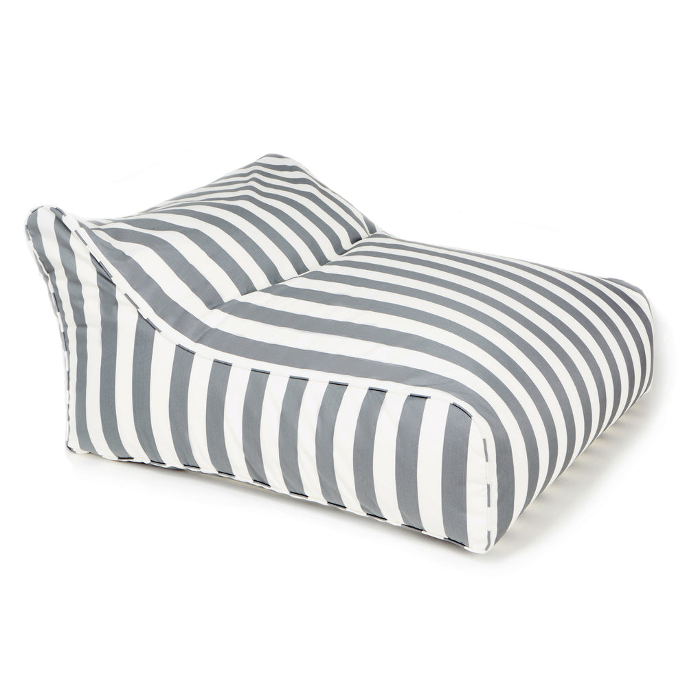 Hang Out Double Outdoor Beanbag Grey and White Stripe