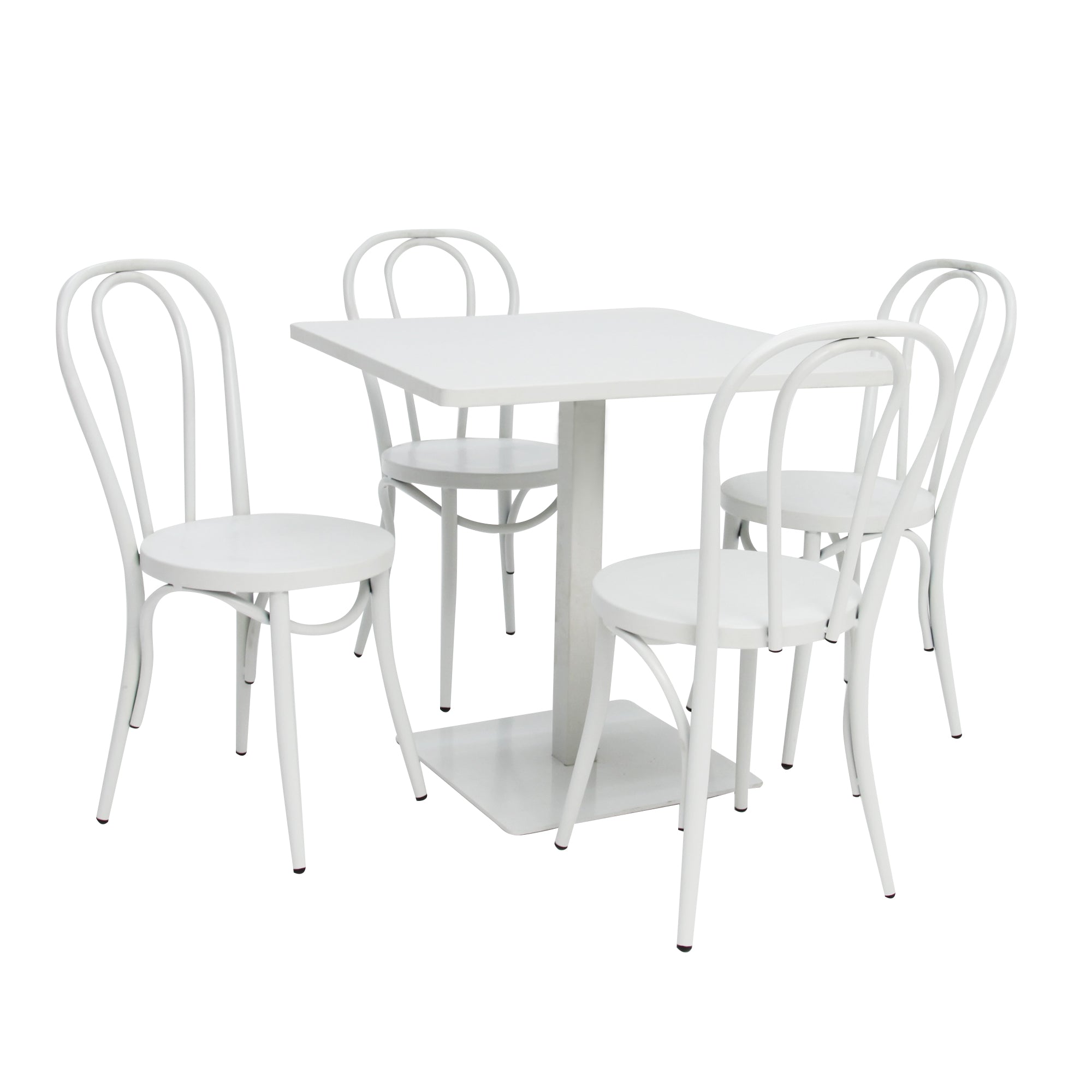 Cannes-Bentwood 5 piece cafe dining set-White - Billy Fresh