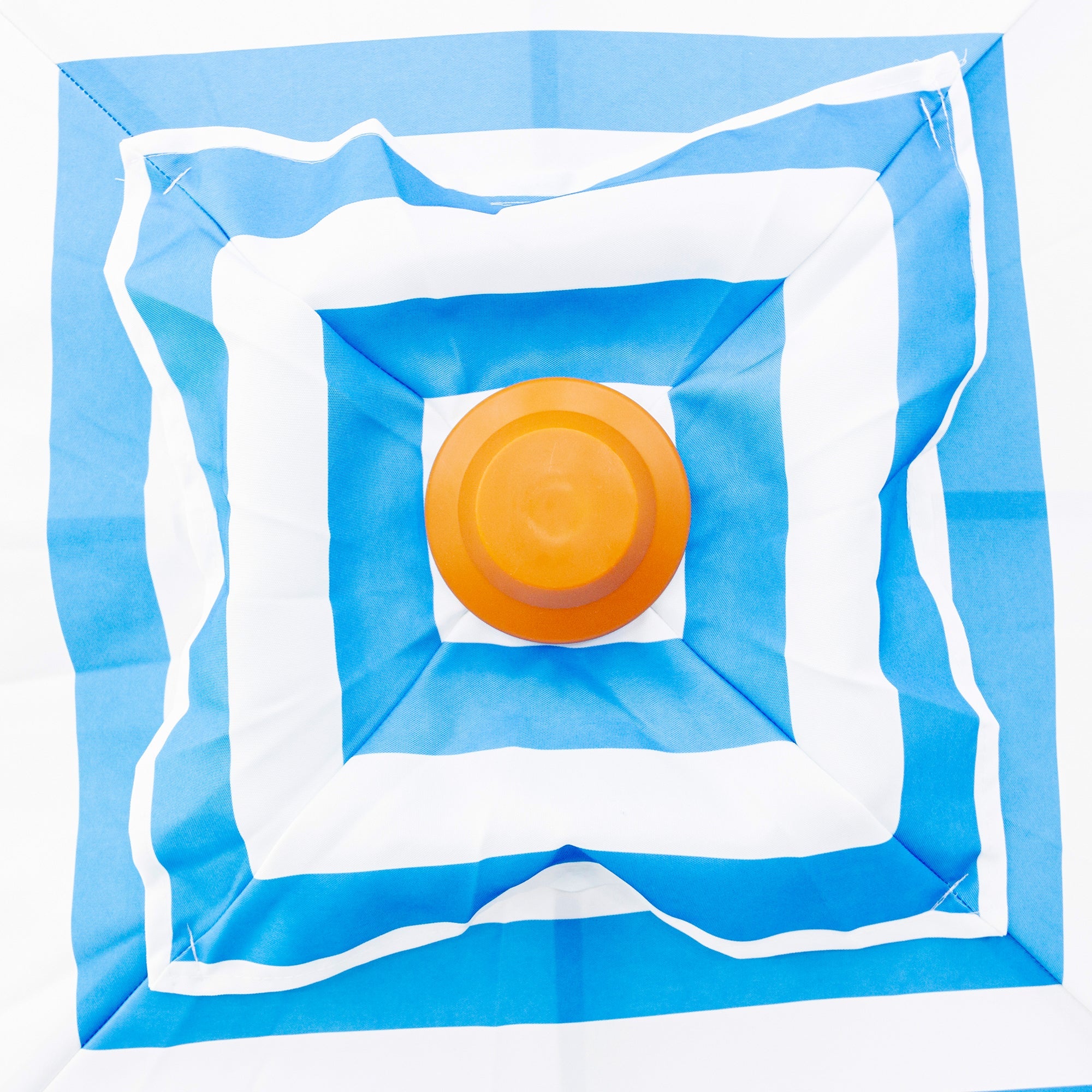 Byron Bay 2m Aluminium Umbrella with Cover – Blue & White Stripe (Timber-Look Frame)