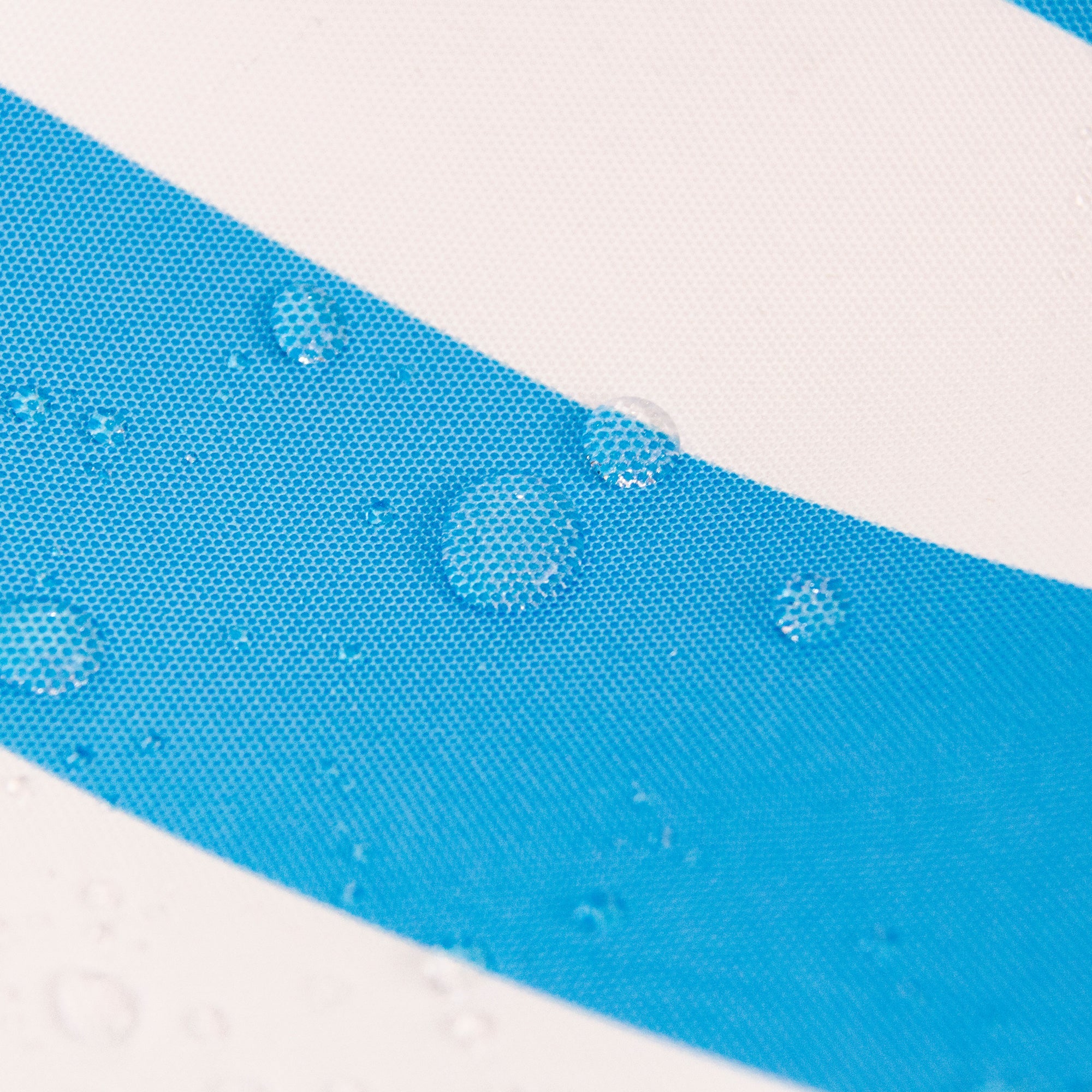 Byron Bay 2m Aluminium Umbrella with Cover – Blue & White Stripe (Timber-Look Frame)