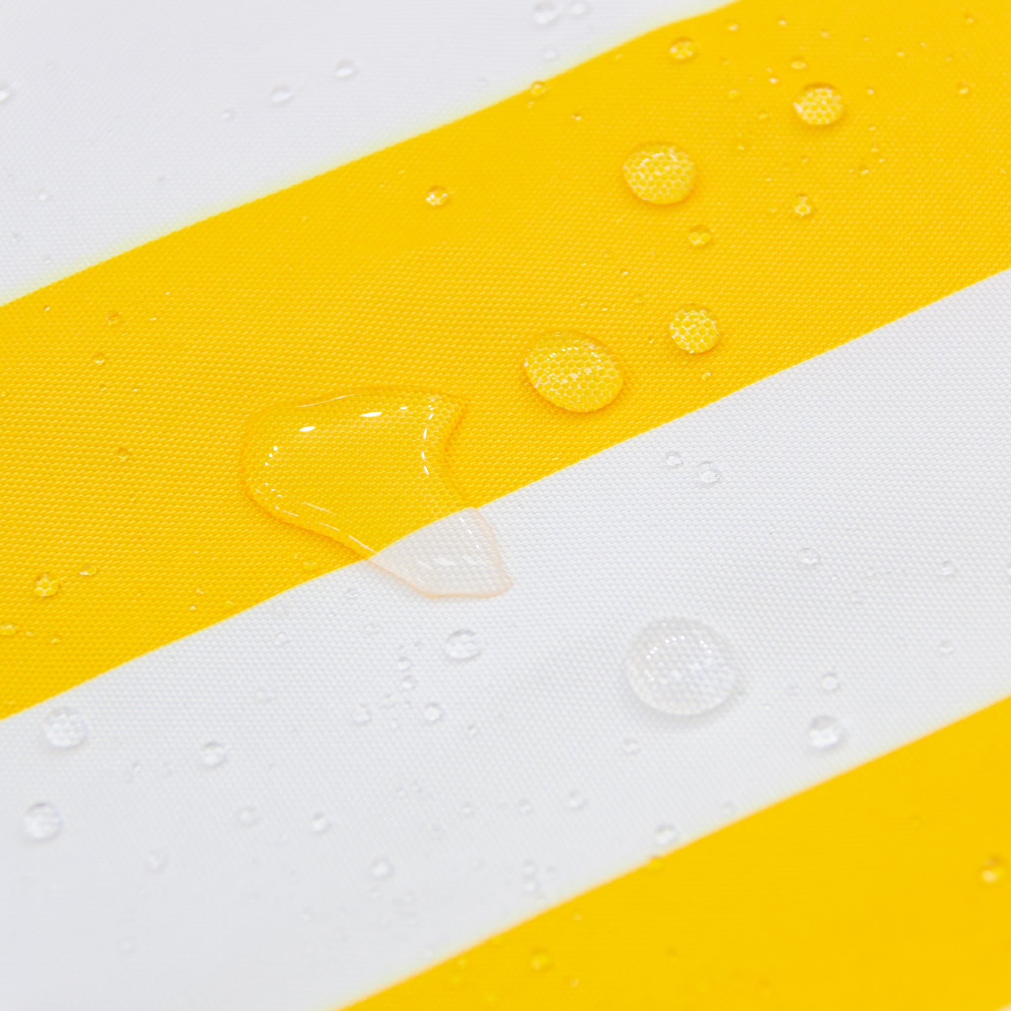 3m Deluxe Bamboo Umbrella with Cover - Yellow & White Stripe