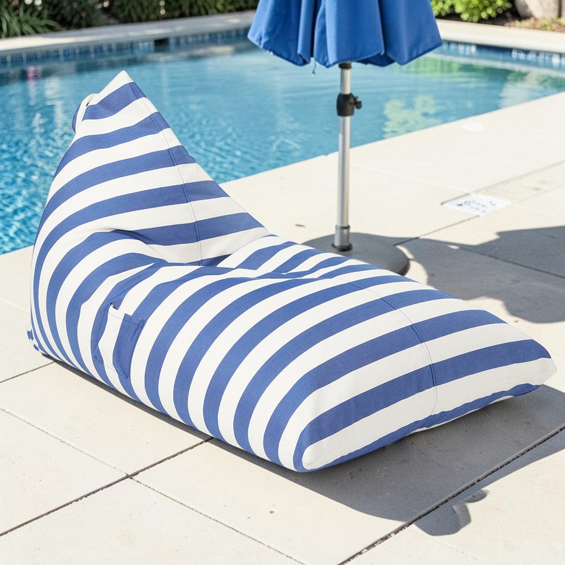 Relax sack outdoor beanbag-Navy/white