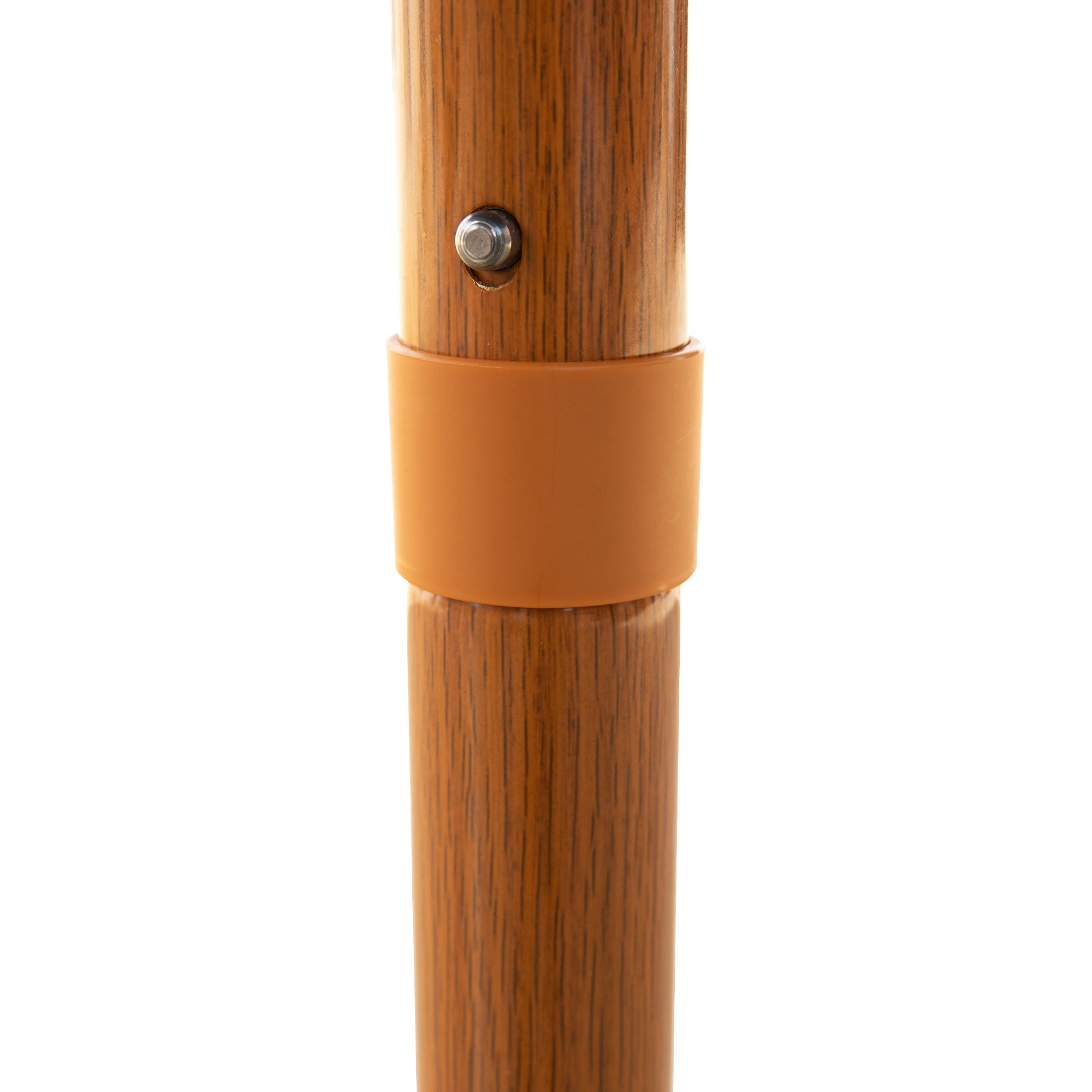 Navy 2m Aluminium Umbrella with Cover - Timber-Look Frame