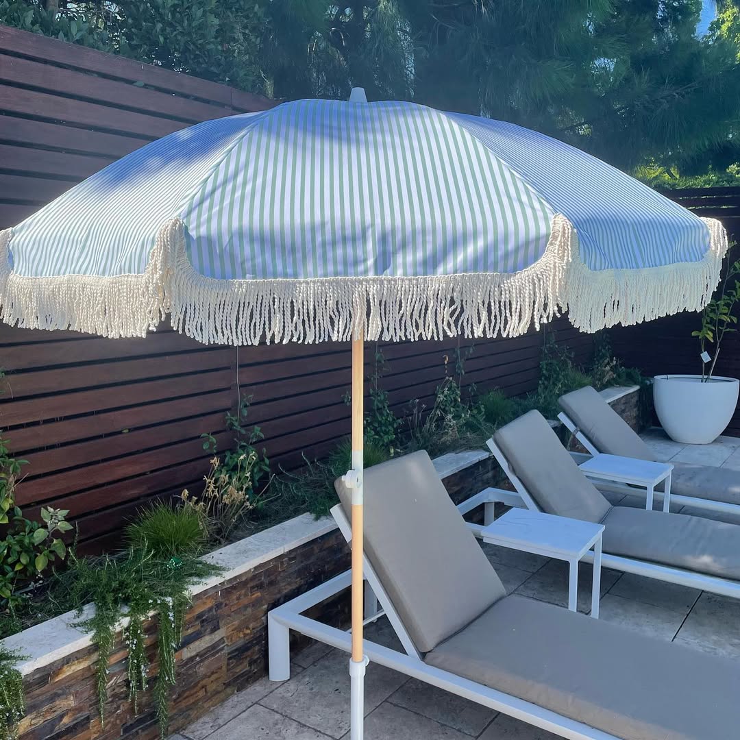 Beach Umbrella - Marble Blue