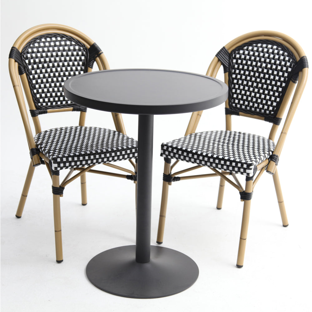 Parisian 3 piece bistro set with Black table - Billy Fresh