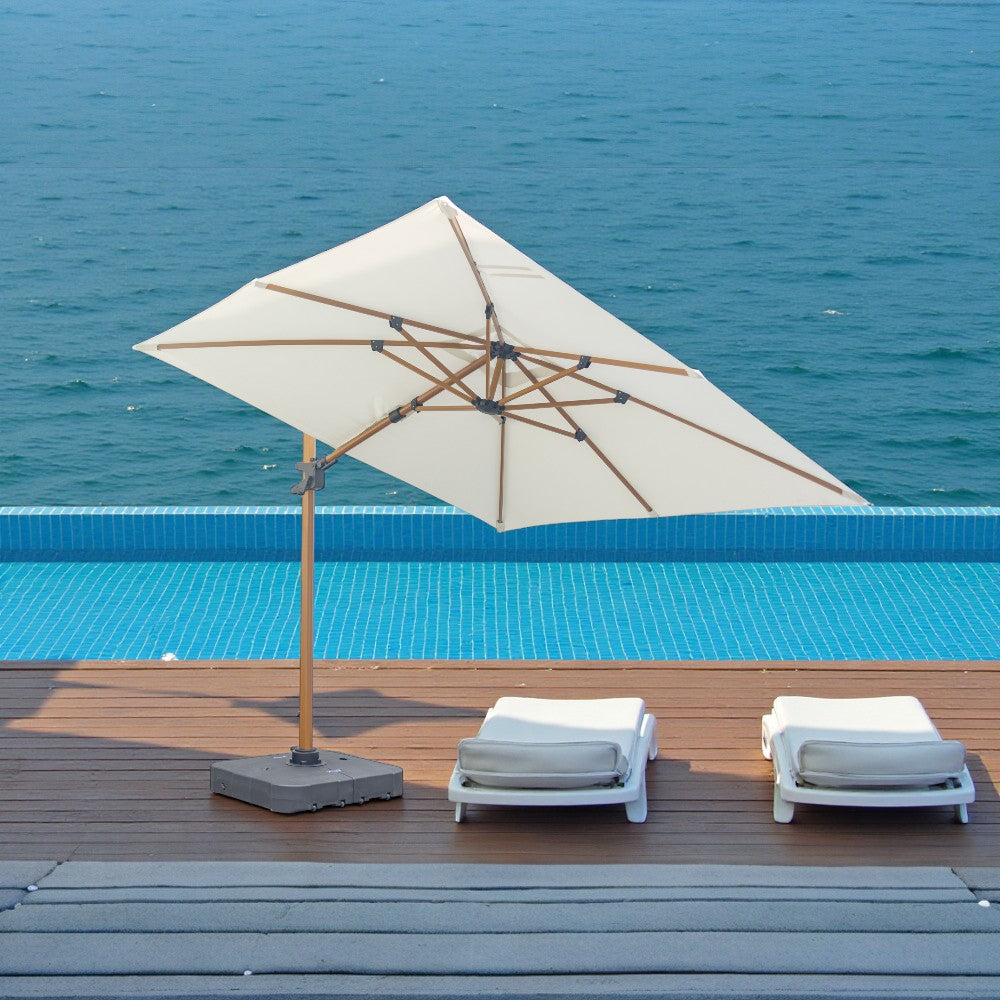 Roma 3mt x 3 mt Canteliever umbrella with base and cover